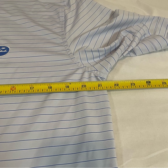 Peter Millar Light Blue Striped Polo - Picture 5 of 7